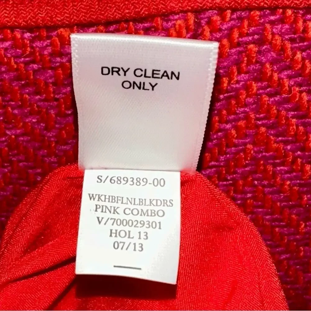 Banana Republic Textured Wool Blend Red Pink Sheath Dress Size 6 - Picture 7 of 13